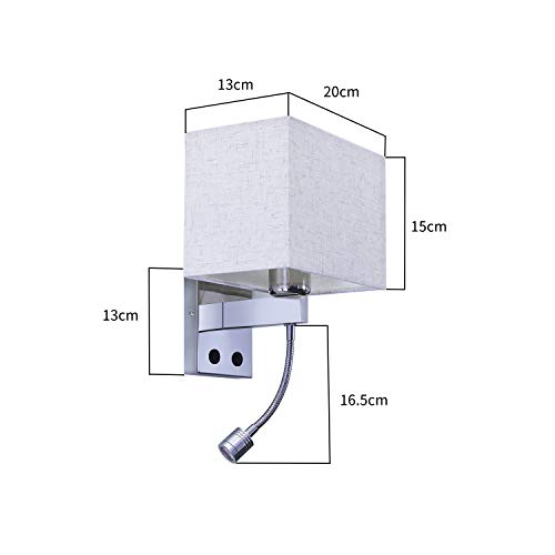 ZMH Bedside Wall Sconce | Flexible LED Reading Light with Fabric Shade
