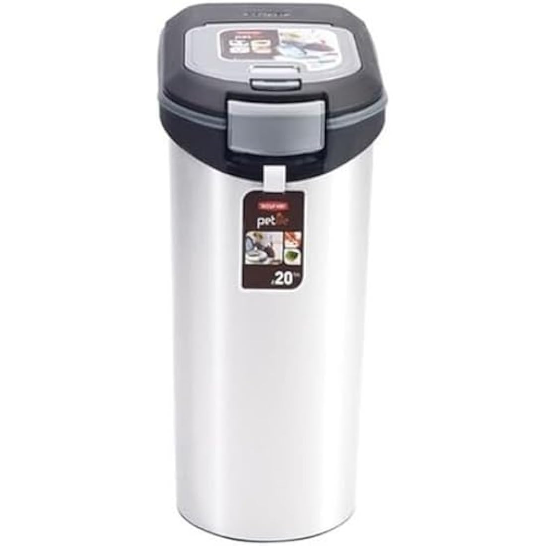 Curver Metallic Pet Food Container - Airtight Dry Food Bin, 54L / 20kg