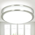 DINGLILIGHTING 30W LED Flush Mount Ceiling Light | 5CCT Dimmable Nickel