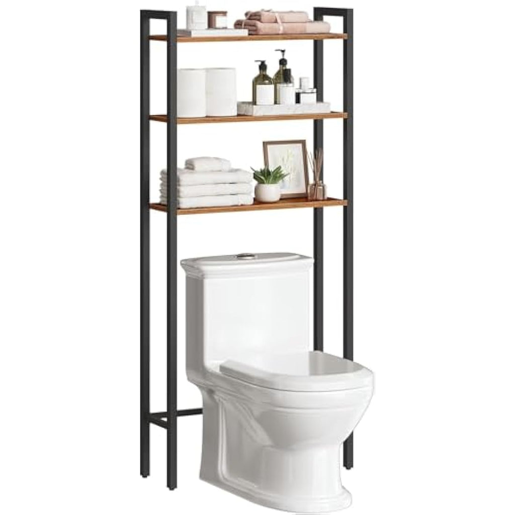 HOOBRO 3-Tier Over the Toilet Storage Rack – Industrial Bathroom Organizer