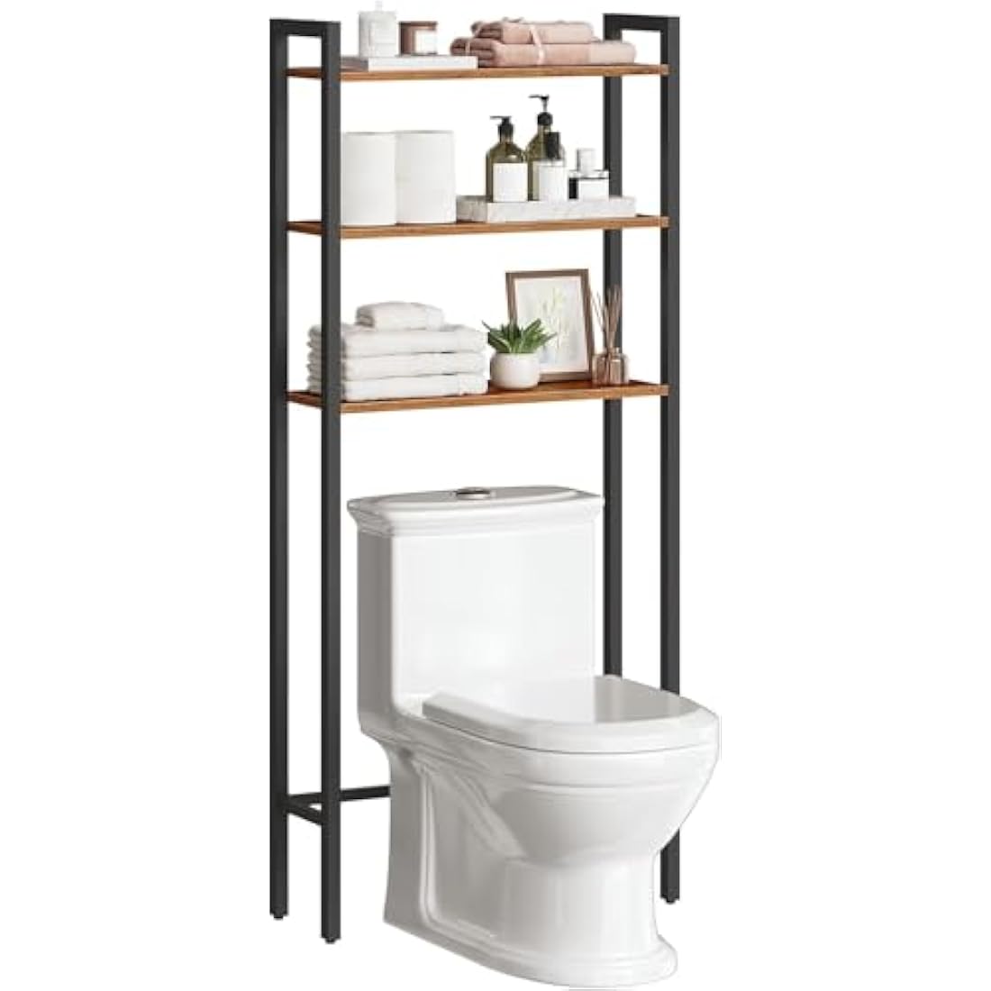 HOOBRO 3-Tier Over the Toilet Storage Rack – Industrial Bathroom Organizer