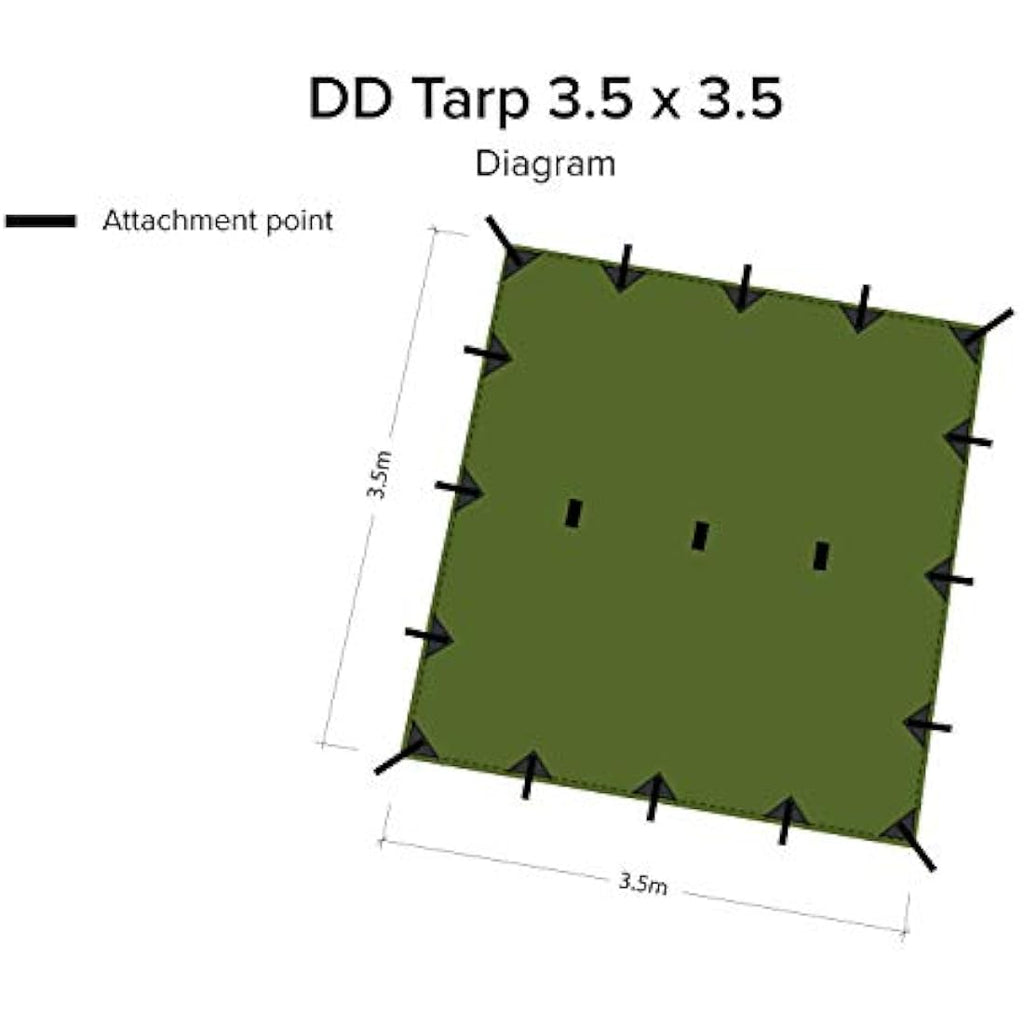 DD Hammocks Tarp 3.5 x 3.5 – Waterproof Lightweight Camping Shelter
