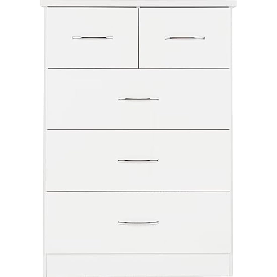 Seconique Nevada 3+2 Drawer Chest – White High Gloss Bedroom Dresser