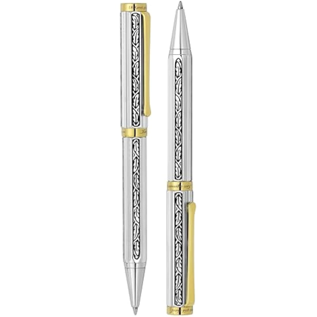 Xezo Legionnaire Chrome Ballpoint Pen | Diamond-Cut Engraved Brass