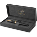 Parker Sonnet Fountain Pen - Matte Black Lacquer with Gold Trim, Medium Nib