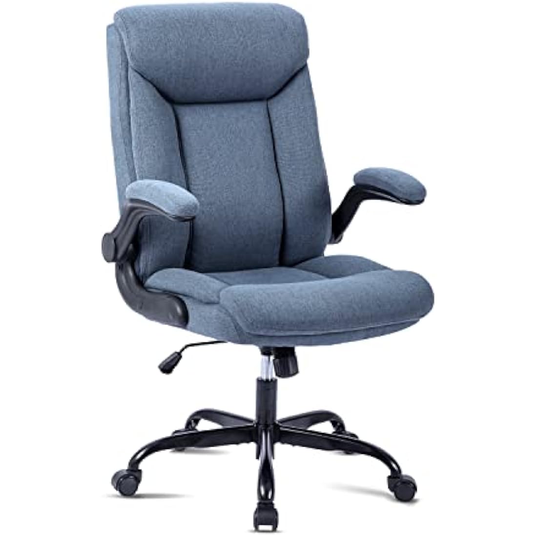 MZLEE Ergonomic Executive Office Chair with Flip-up Armrests - Navy Blue