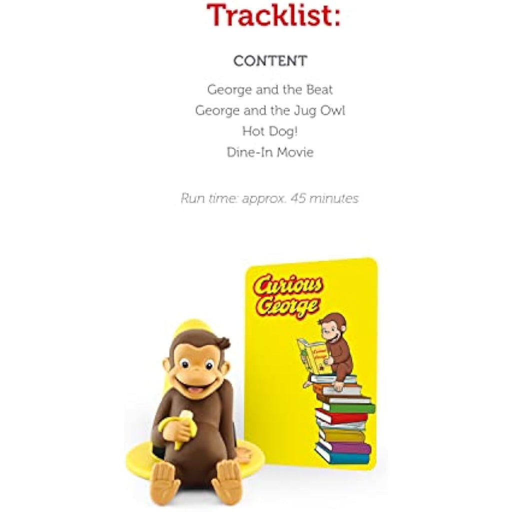 Tonies Curious George Audio Play Character - 4 Stories for Toniebox