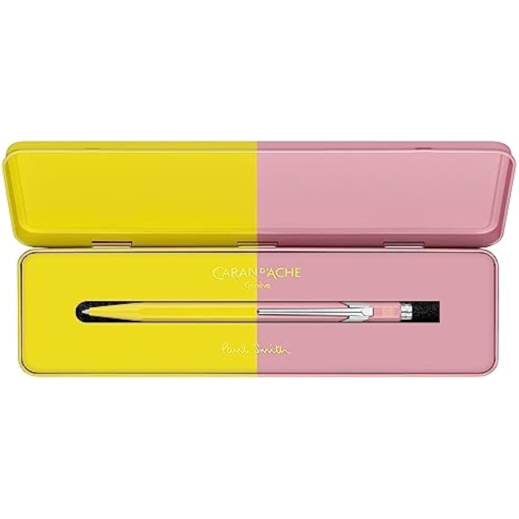 Caran d'Ache 849 Paul Smith Ballpoint Pen – Chartreuse/Rose Aluminium