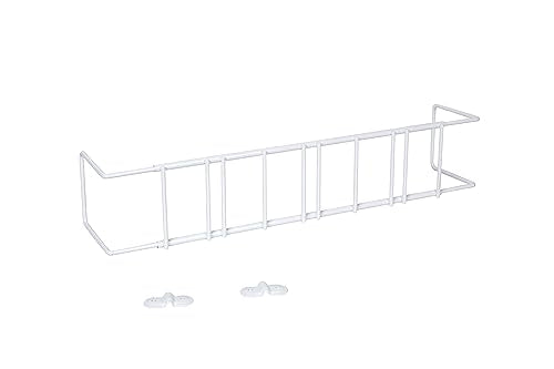 Sauvic Extendable Window Planter Guard - White Painted Steel, 100-150 cm