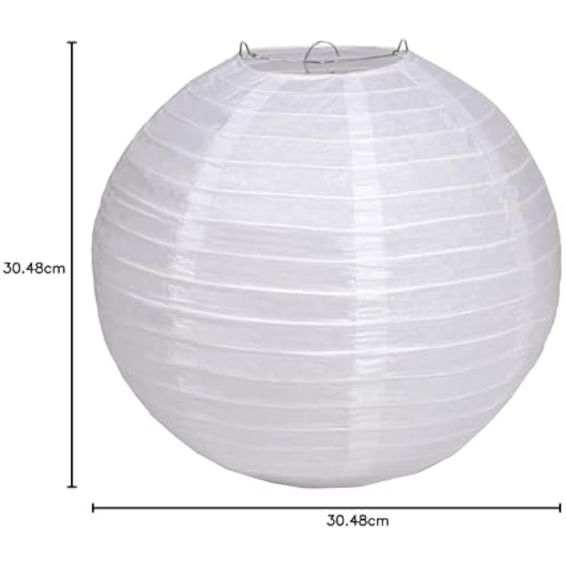 White Round Paper Lanterns – 12 Inch Hanging Lamps, 3 Pack