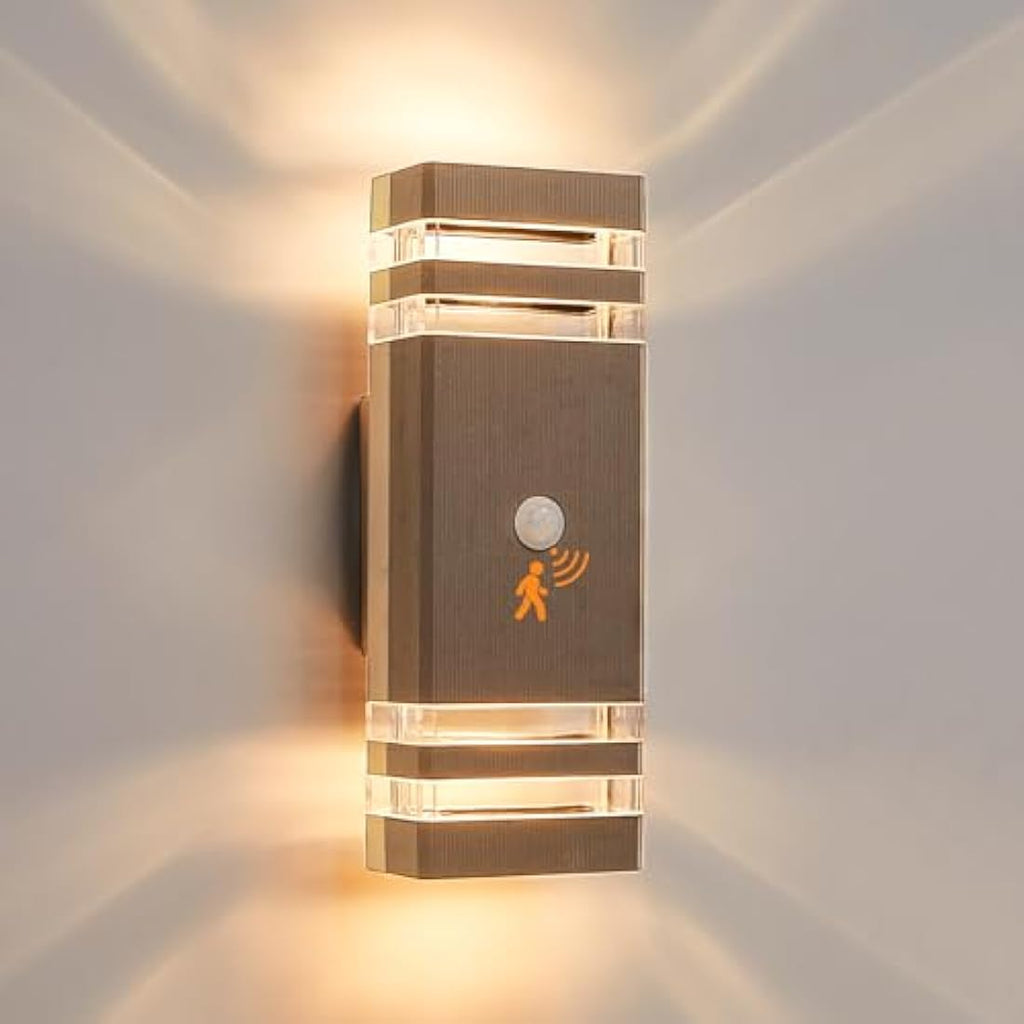 CELAVY Motion Sensor Outdoor Wall Light | IP65 Waterproof Brown Sconce