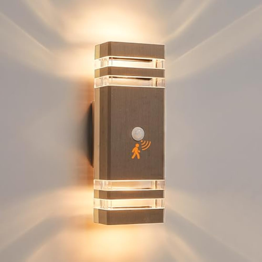 CELAVY Motion Sensor Outdoor Wall Light | IP65 Waterproof Brown Sconce