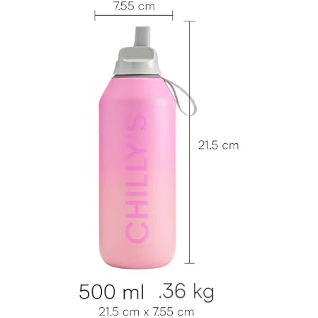 Chilly's Series 2 Flip Water Bottle – Insulated Stainless Steel, 1L
