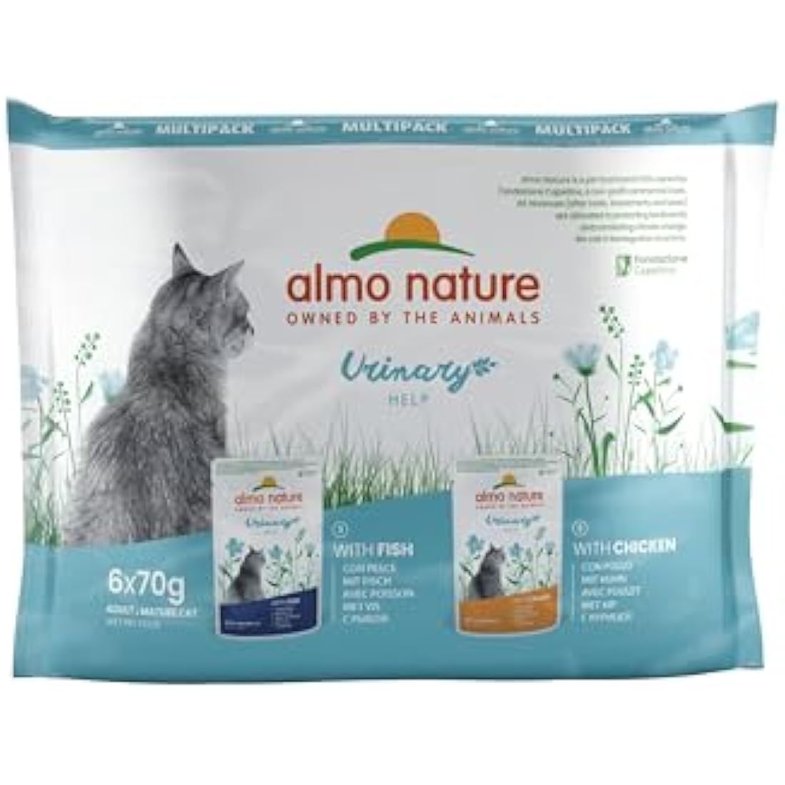 Almo Nature Functional Urinary Help Wet Cat Food - Fish & Chicken - 6x70g