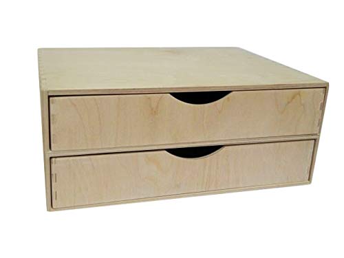A4 Double Wide Wooden Desk Drawer – Plywood Craft Storage