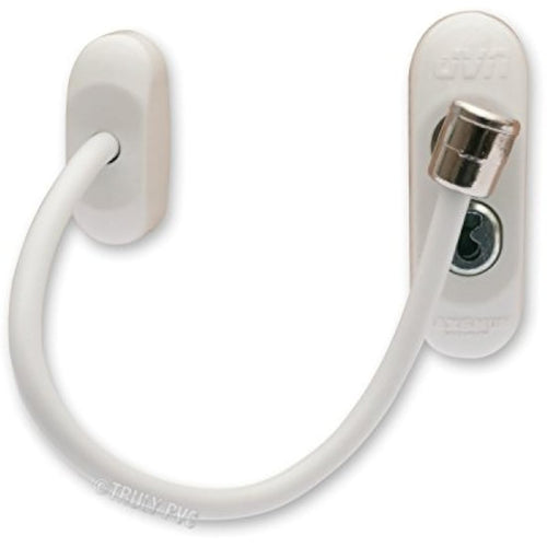 Max6mum Security Window and Door Restrictor - White Cable Lock (3 Pack)