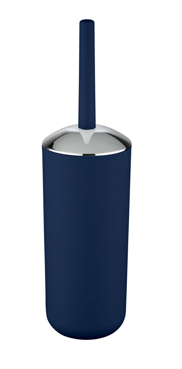 WENKO Brasil Toilet Brush and Holder – Dark Blue TPE Bathroom Set