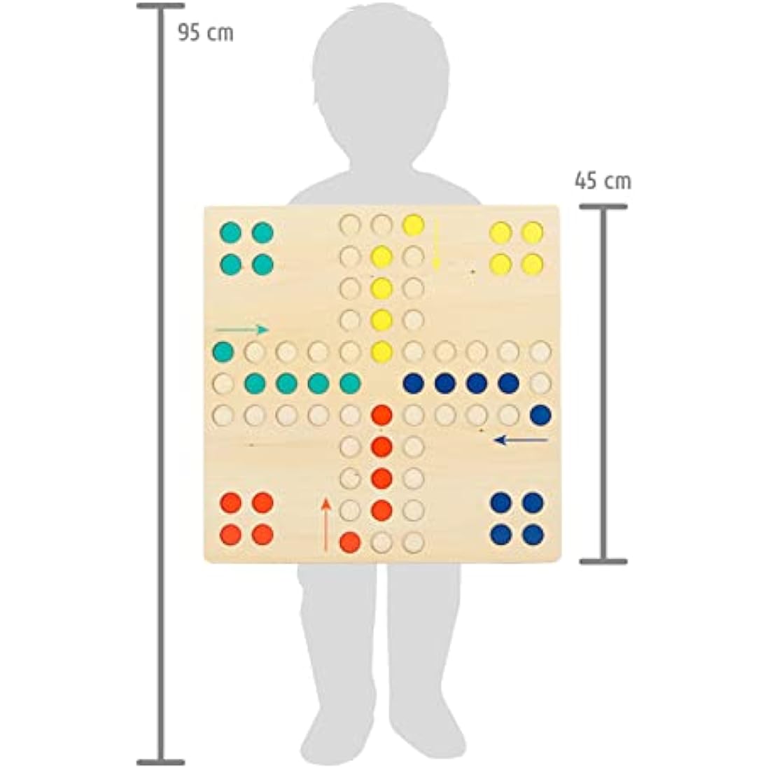 Small Foot Ludo XL Wooden Board Game – Large Format Family Game