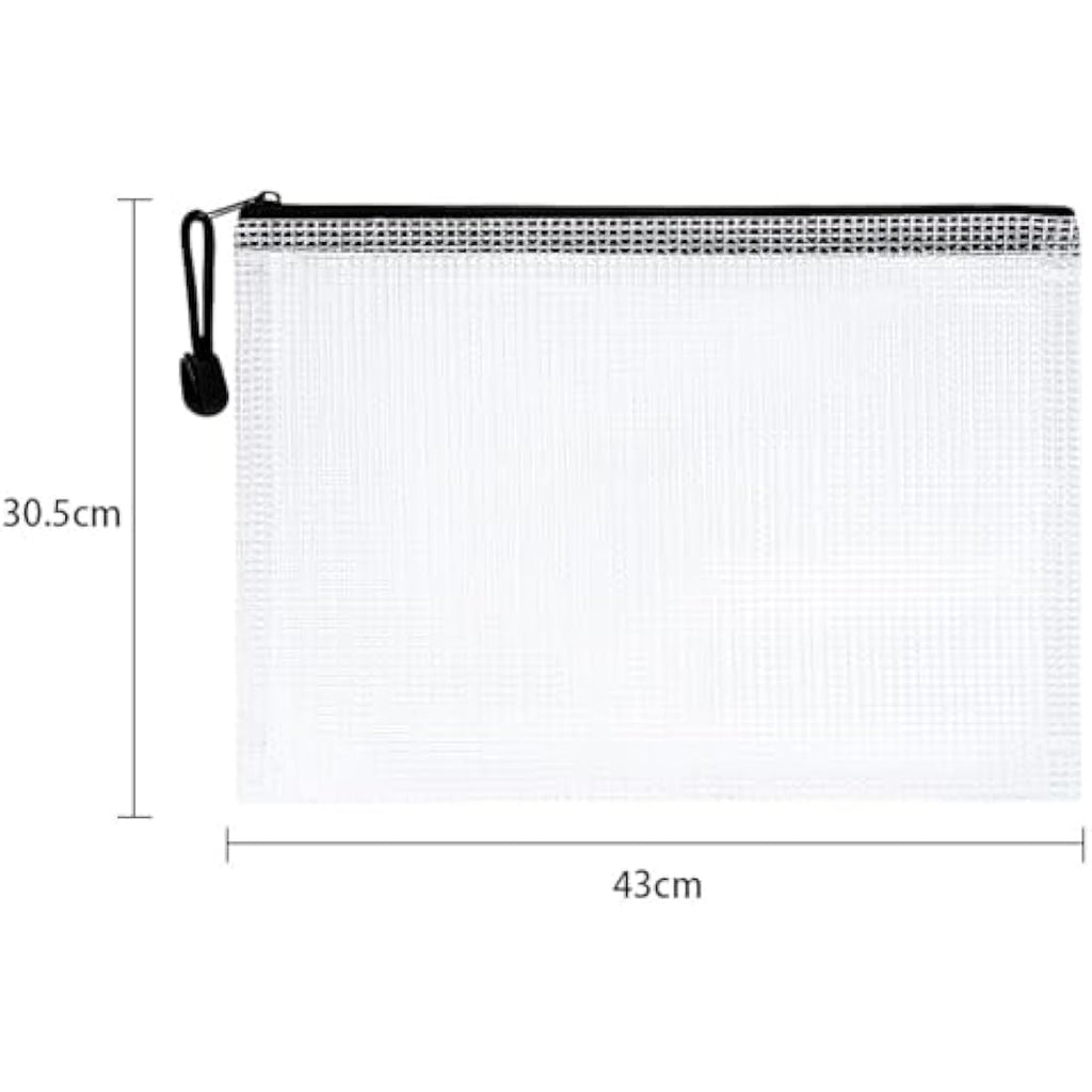 Vicloon A3 Mesh Document Wallets – 5 Pack Waterproof Zipper File Bags