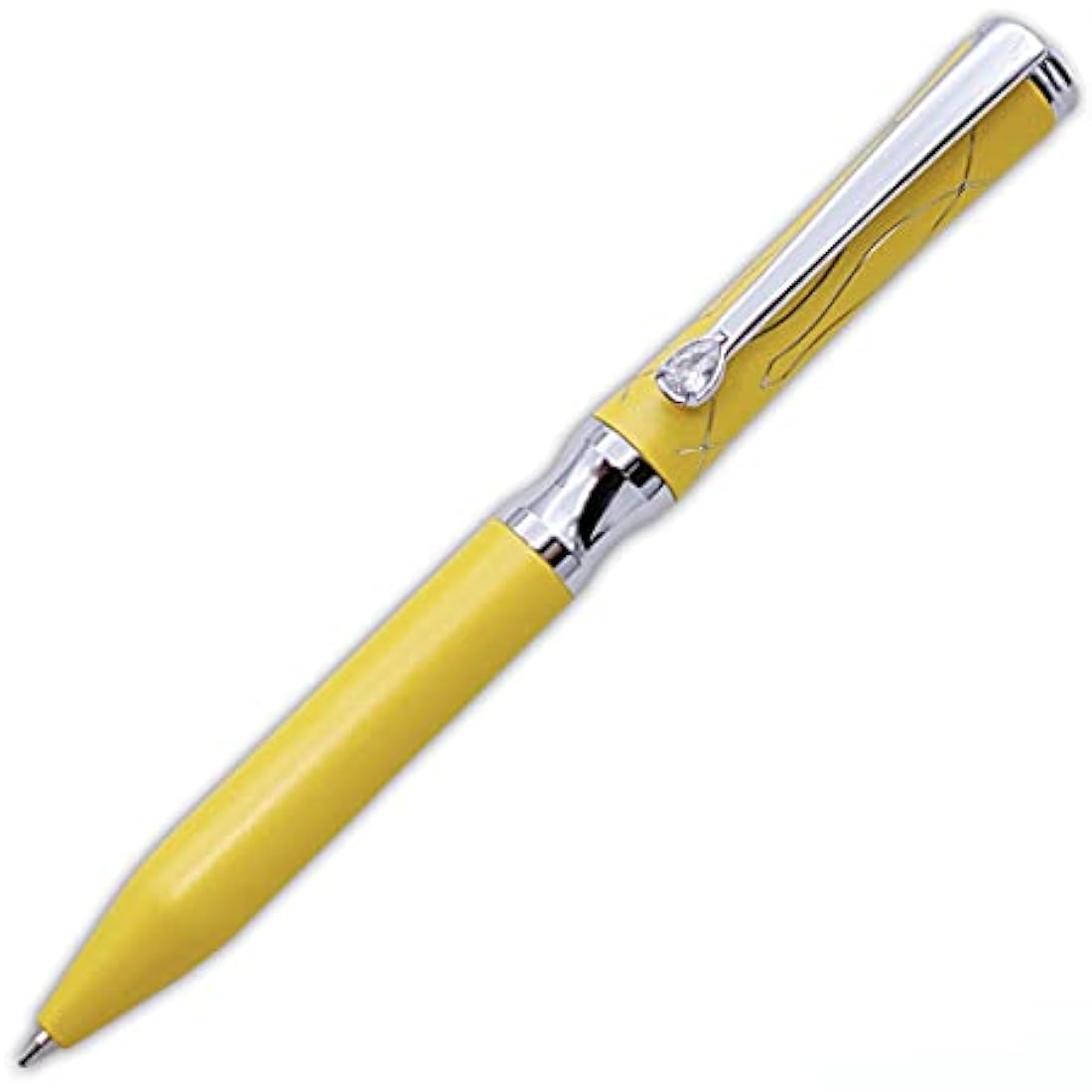 LACHIEVA LUX Crystal Executive Metal Ballpoint Pen - Yellow with Refills
