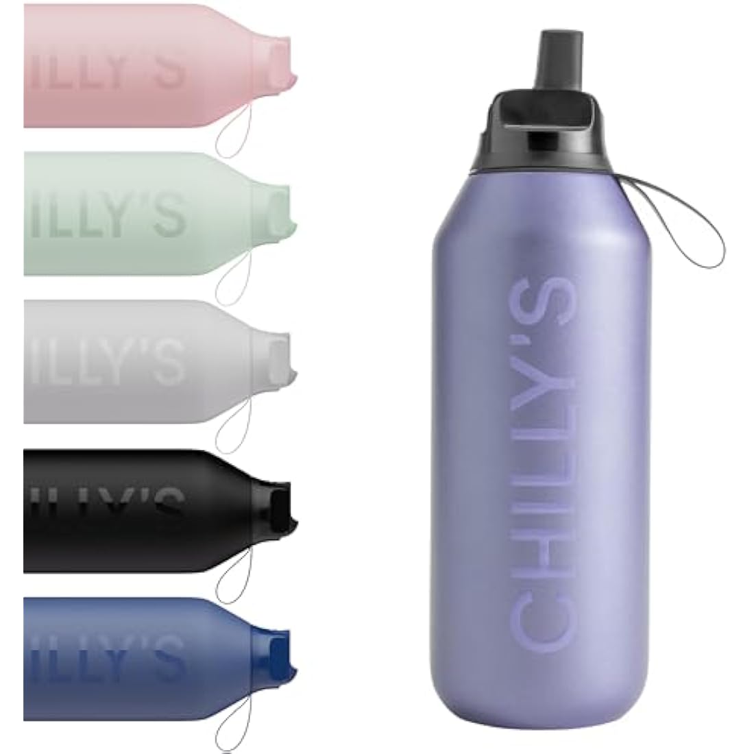 Chilly's Series 2 Flip Water Bottle – Insulated Stainless Steel, 1L