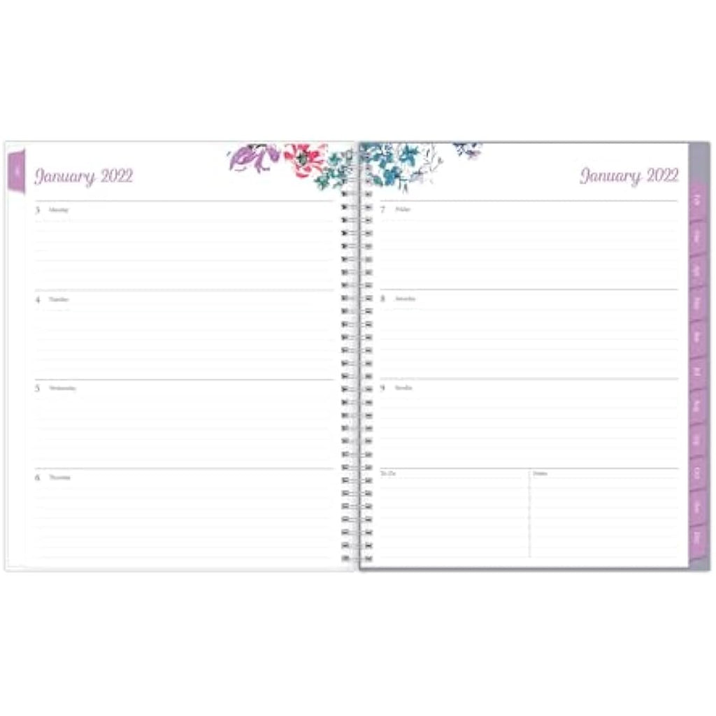 Blue Sky 2022 Weekly & Monthly Planner | 8.5" x 11" Laila Wirebound