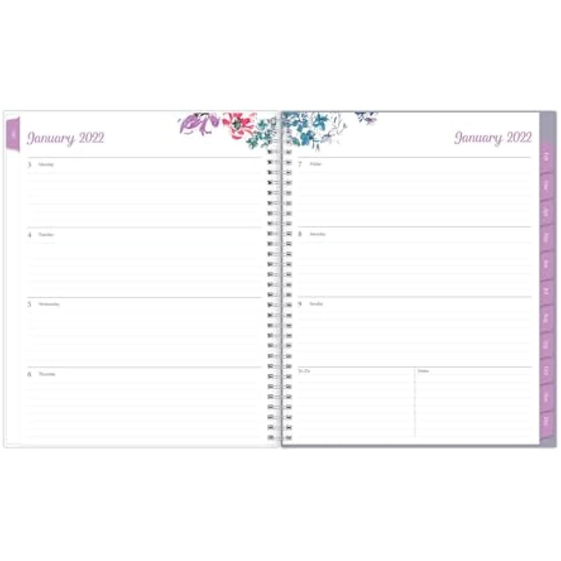 Blue Sky 2022 Weekly & Monthly Planner | 8.5" x 11" Laila Wirebound