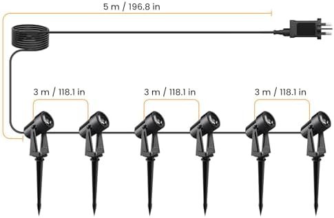 Svater 6-in-1 LED Garden Spotlights | 3000K IP65 Waterproof Landscape Lights