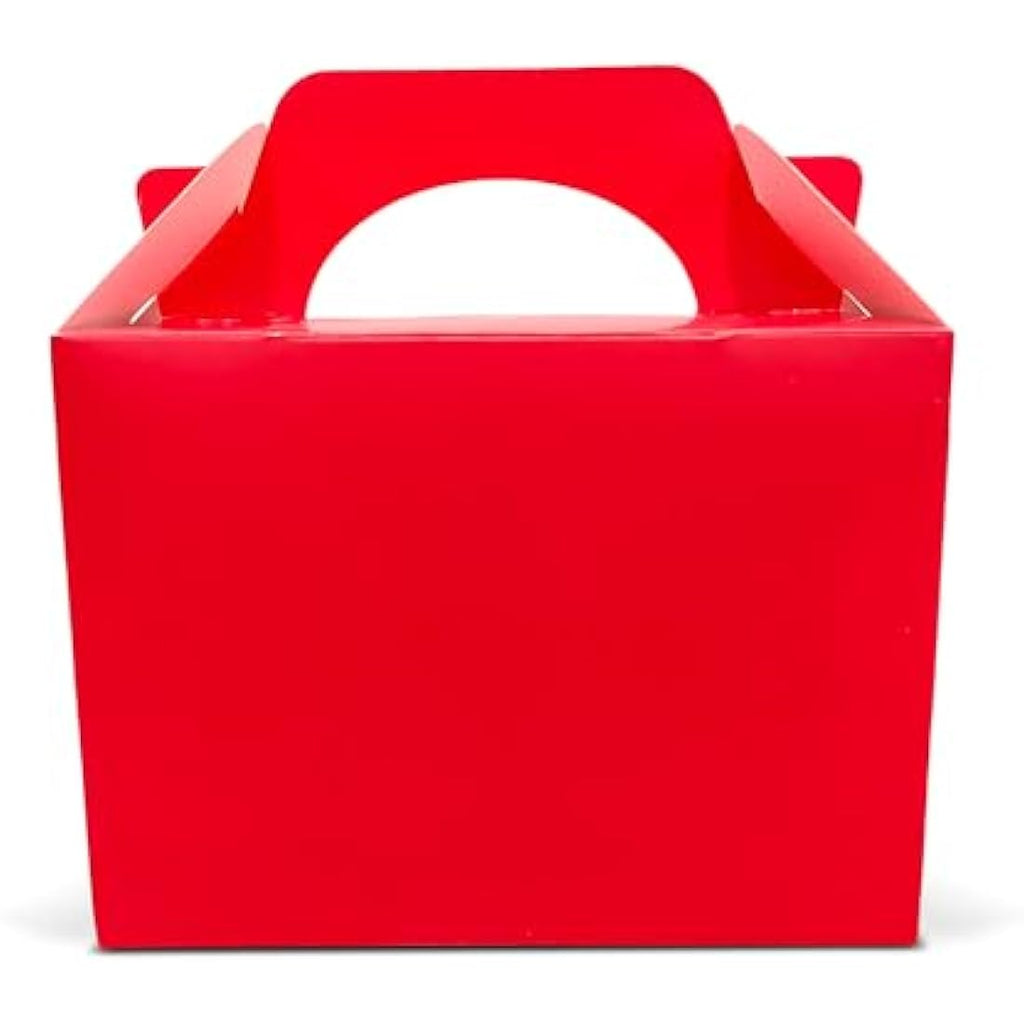Lotus Red Children's Party Food Boxes - Recyclable Meal Carry Bag (50 Pack)