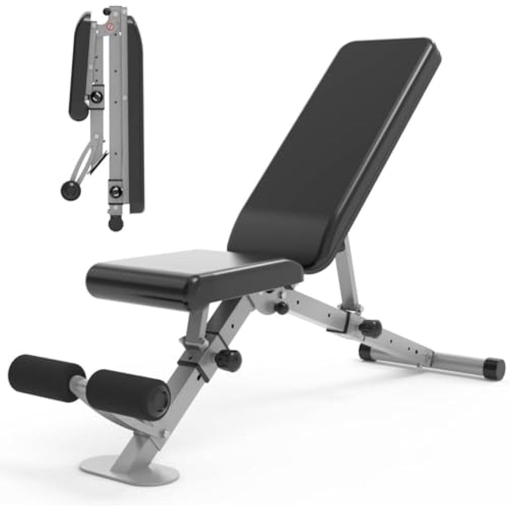 Leikefitness Adjustable Weight Bench | Foldable Heavy Duty Workout Bench