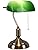 Jolof Store Vintage Banker's Desk Lamp | Green Glass & Brass Base
