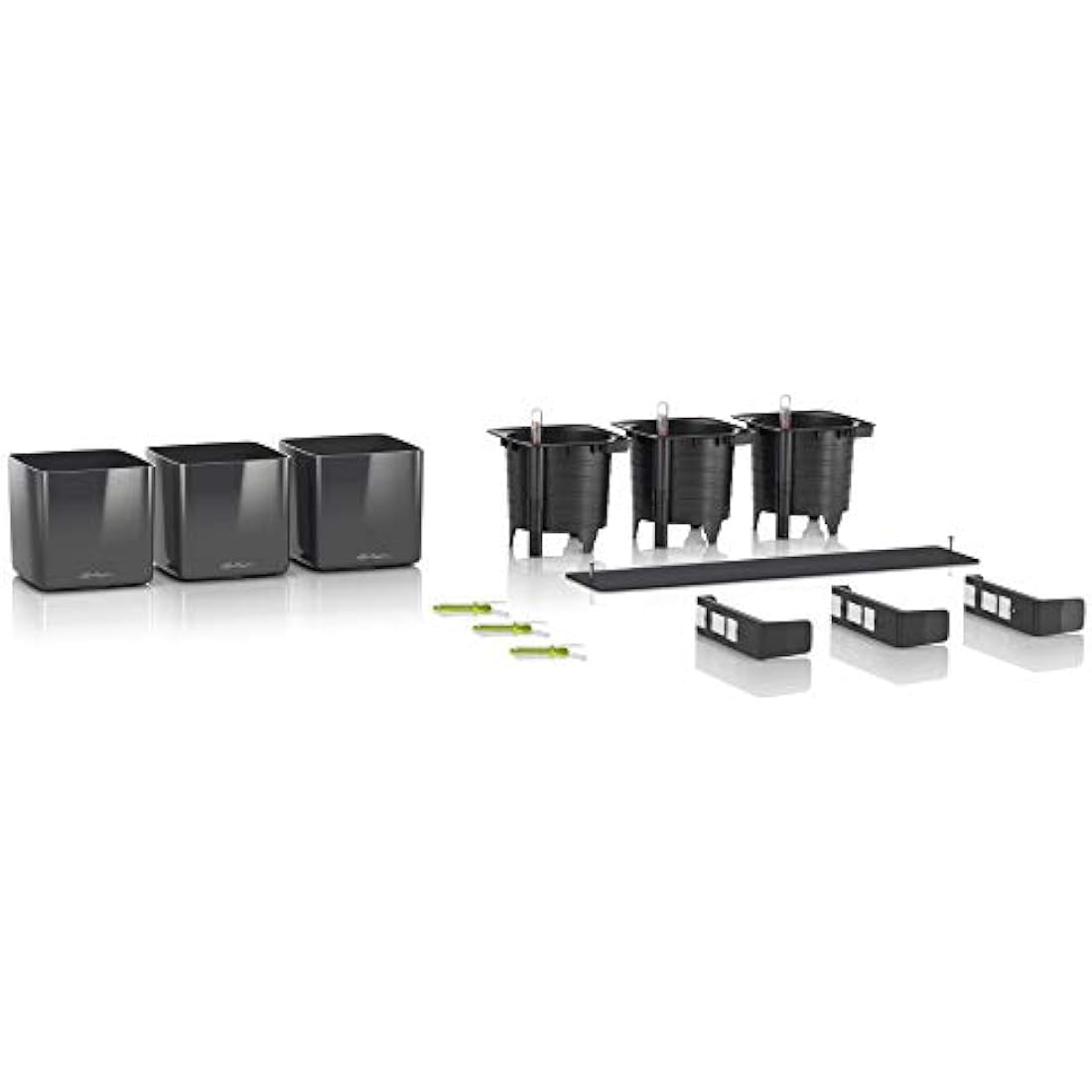 LECHUZA Self-Watering Indoor Green Wall Kit | Glossy White Herb Planter