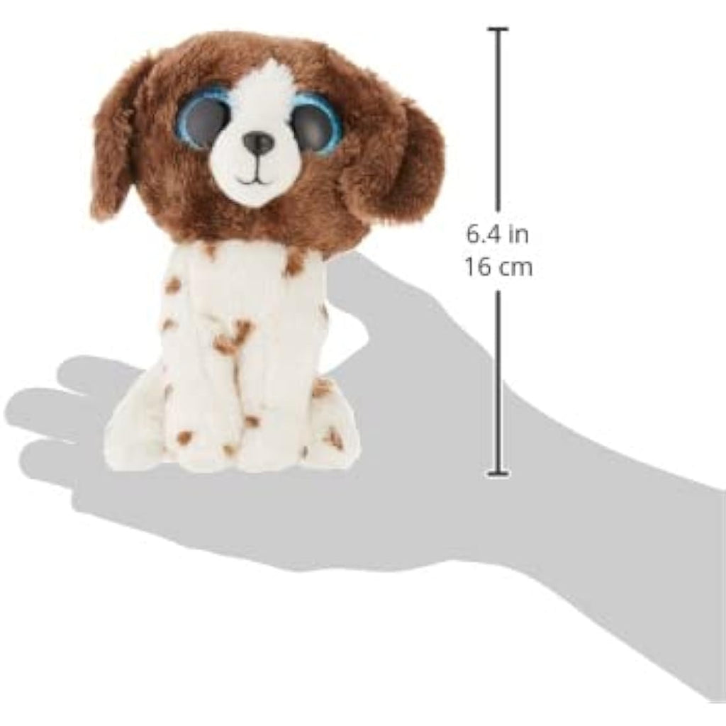 Ty Beanie Boos Muddles Dog Plush – Brown & White Stuffed Animal, 15cm