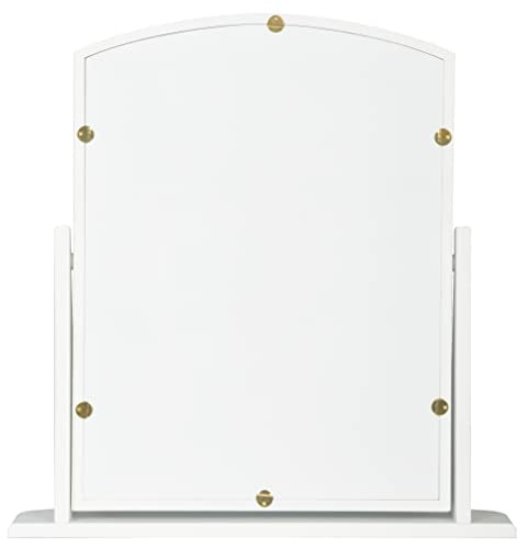 Jolof Store Arched Wooden Dressing Table Mirror – White Vanity Mirror