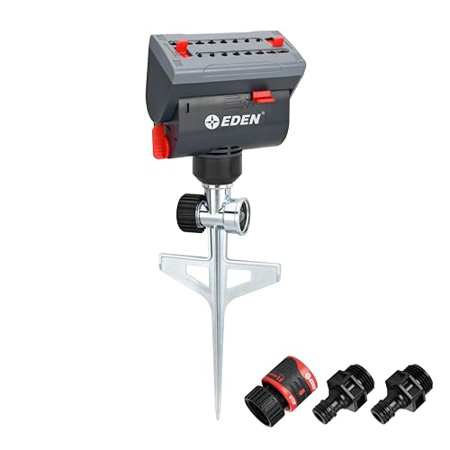 Eden Mini Turbo Oscillating Sprinkler – 4-Way Adjustable Zinc Step Spike