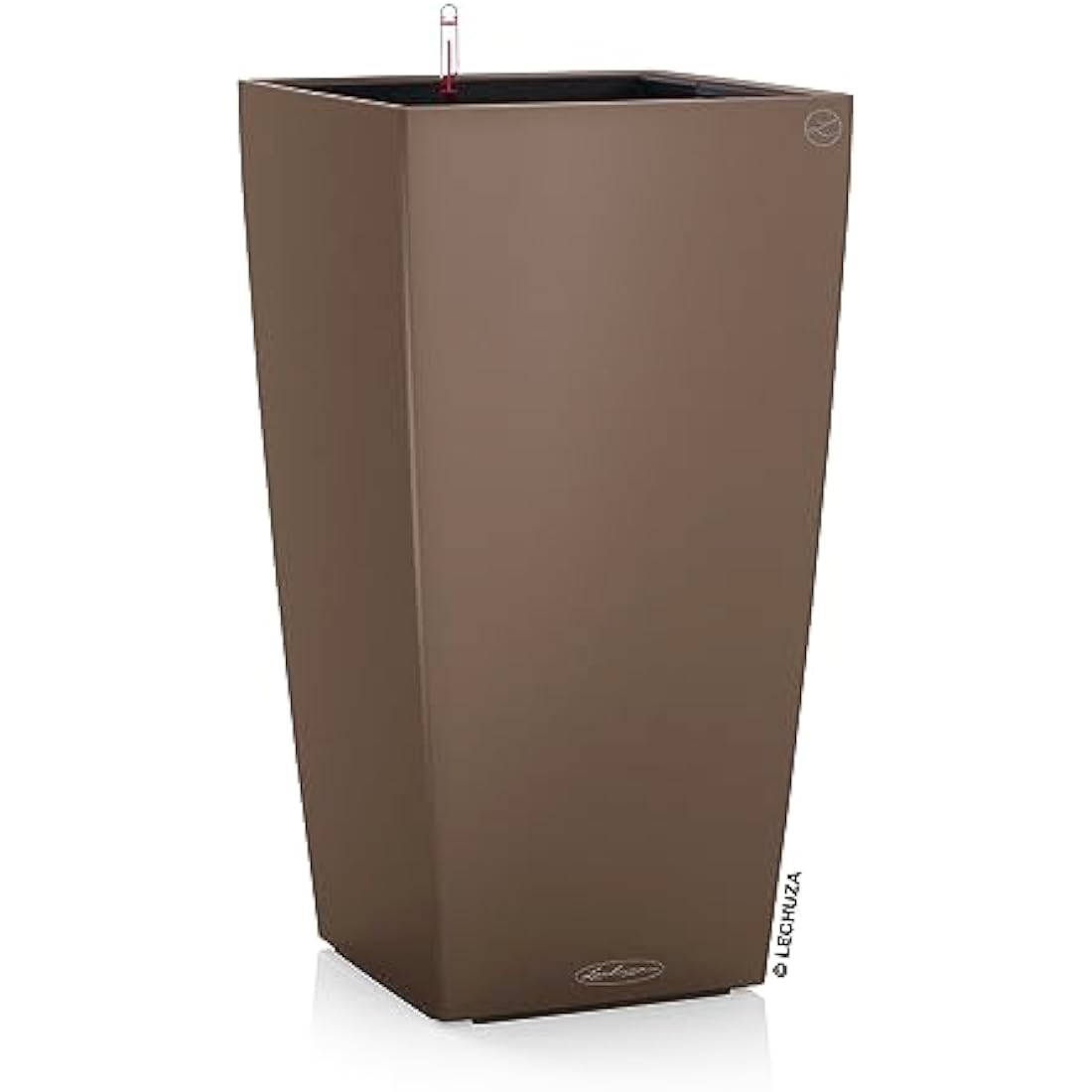 Lechuza CUBICO Color 40 Self-Watering Planter | Large Nutmeg Pot
