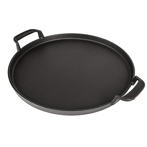 GFTIME 30.9cm Cast Iron Round Griddle for Weber 57cm Charcoal Grills