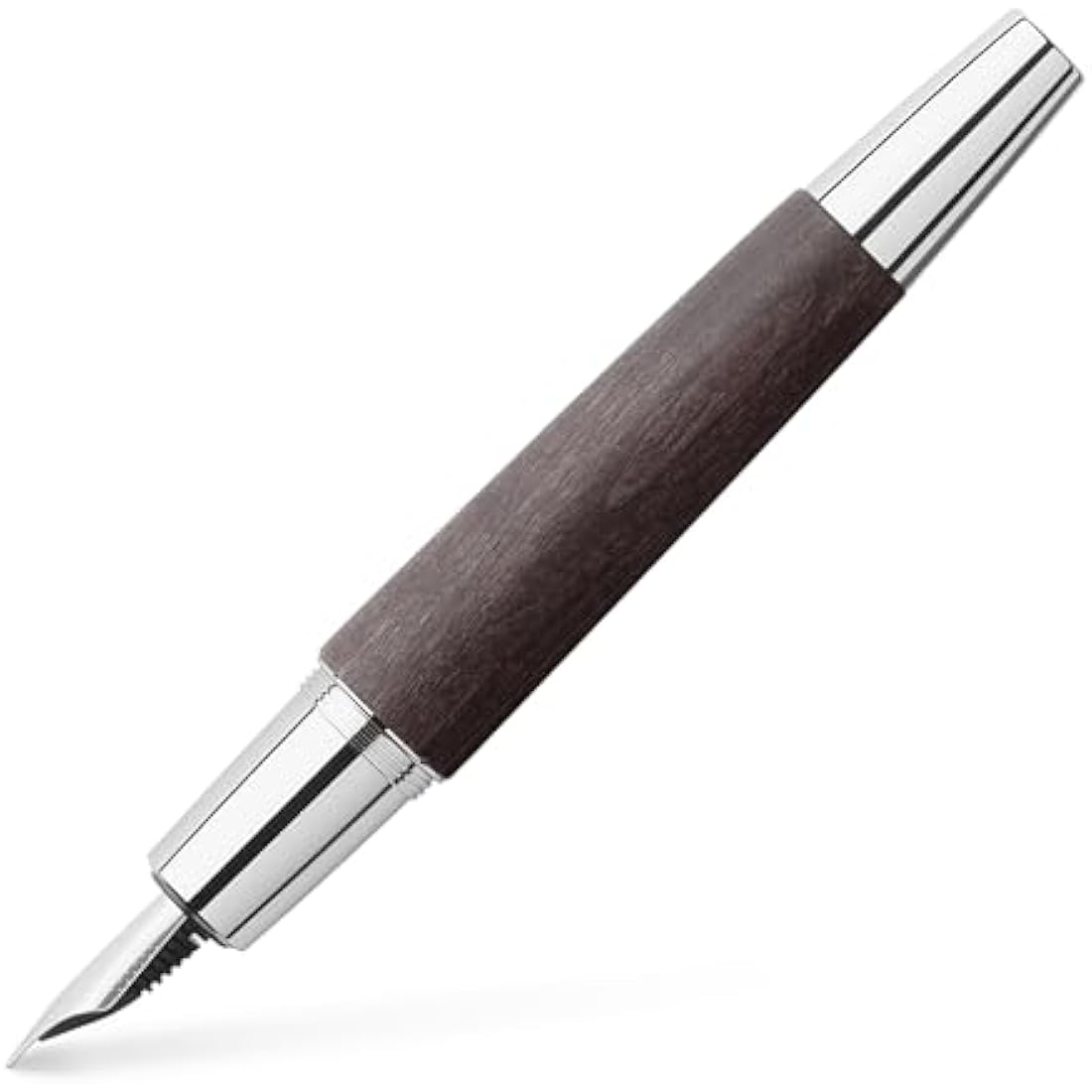 Faber-Castell e-motion Fountain Pen – Black Pear Wood & Chrome, EF Nib