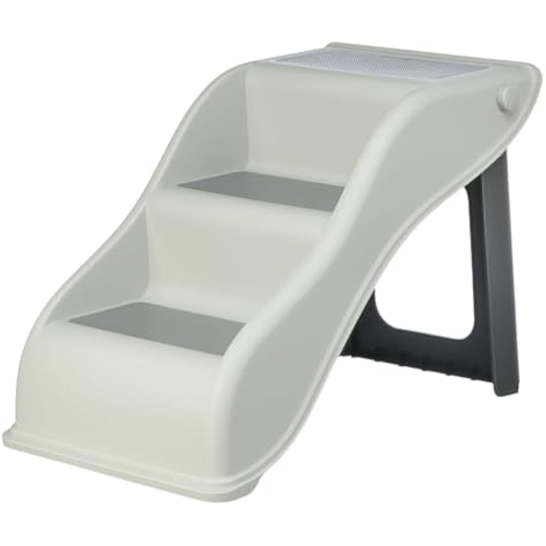 TRIXIE 3 Step Pet Stairs – Foldable Lightweight Non-Slip Dog Steps, Grey