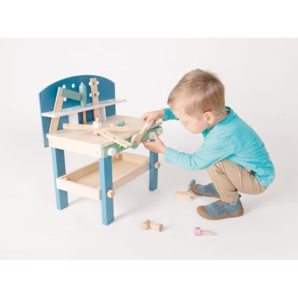 Small Foot Wooden Workbench – Compact Scandinavian Kids Tool Set | FSC Wood