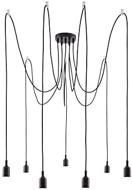 Paulmann Neordic Ketil 7-Lamp Sputnik Pendant Luminaire | Black Metal
