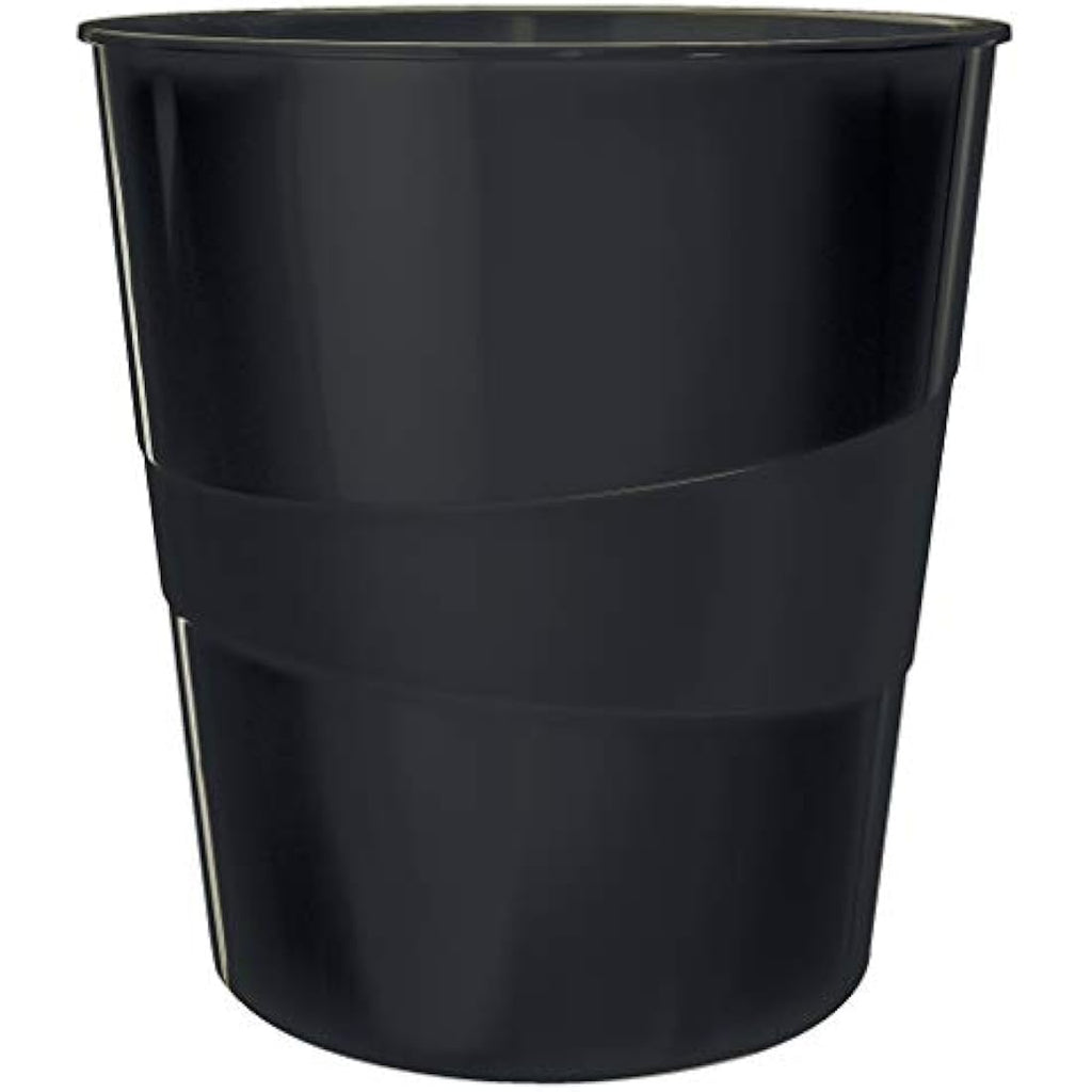 Leitz 15L Waste Paper Bin – Recyclable Sustainable Office Bin, Black