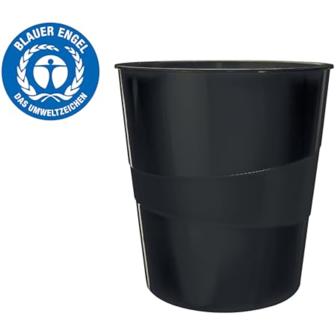 Leitz 15L Waste Paper Bin – Recyclable Sustainable Office Bin, Black