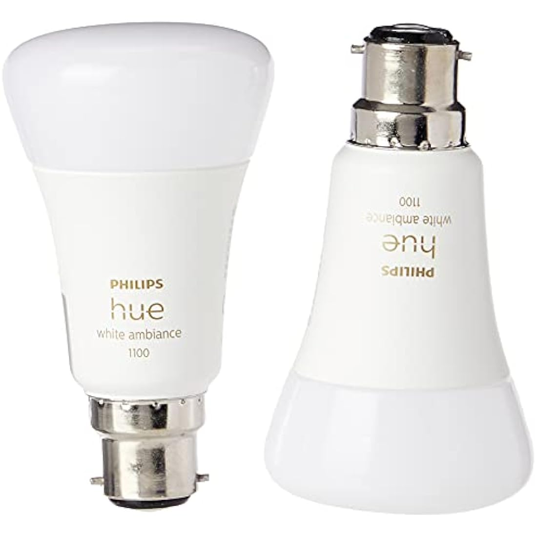 Philips Hue White Ambiance B22 Smart LED Bulbs - 1100 Lumens (2-Pack)
