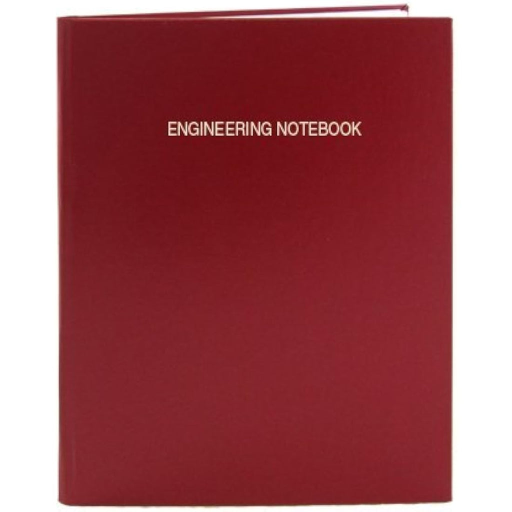 BookFactory Engineering Notebook – Red Hardbound 1/4" Grid Lab Journal