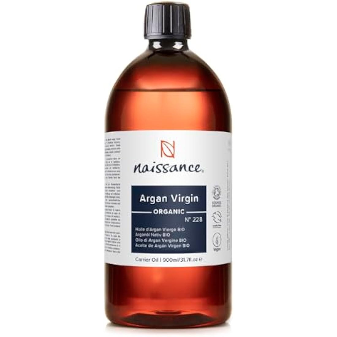 Naissance Organic Argan Oil – 900ml Cold Pressed Moroccan Oil