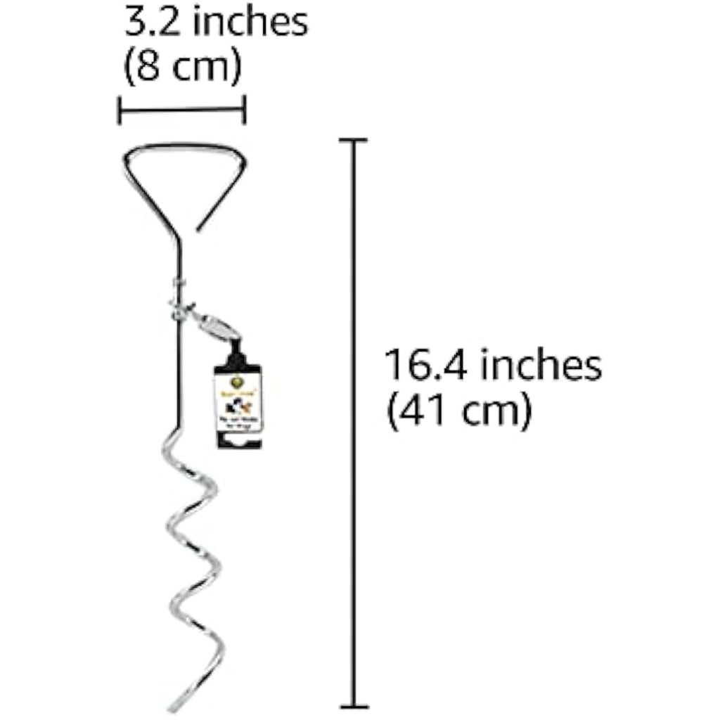 Jolof Store Steel Dog Tie-Out Cable and Spiral Stake for Dogs up to 80 lbs