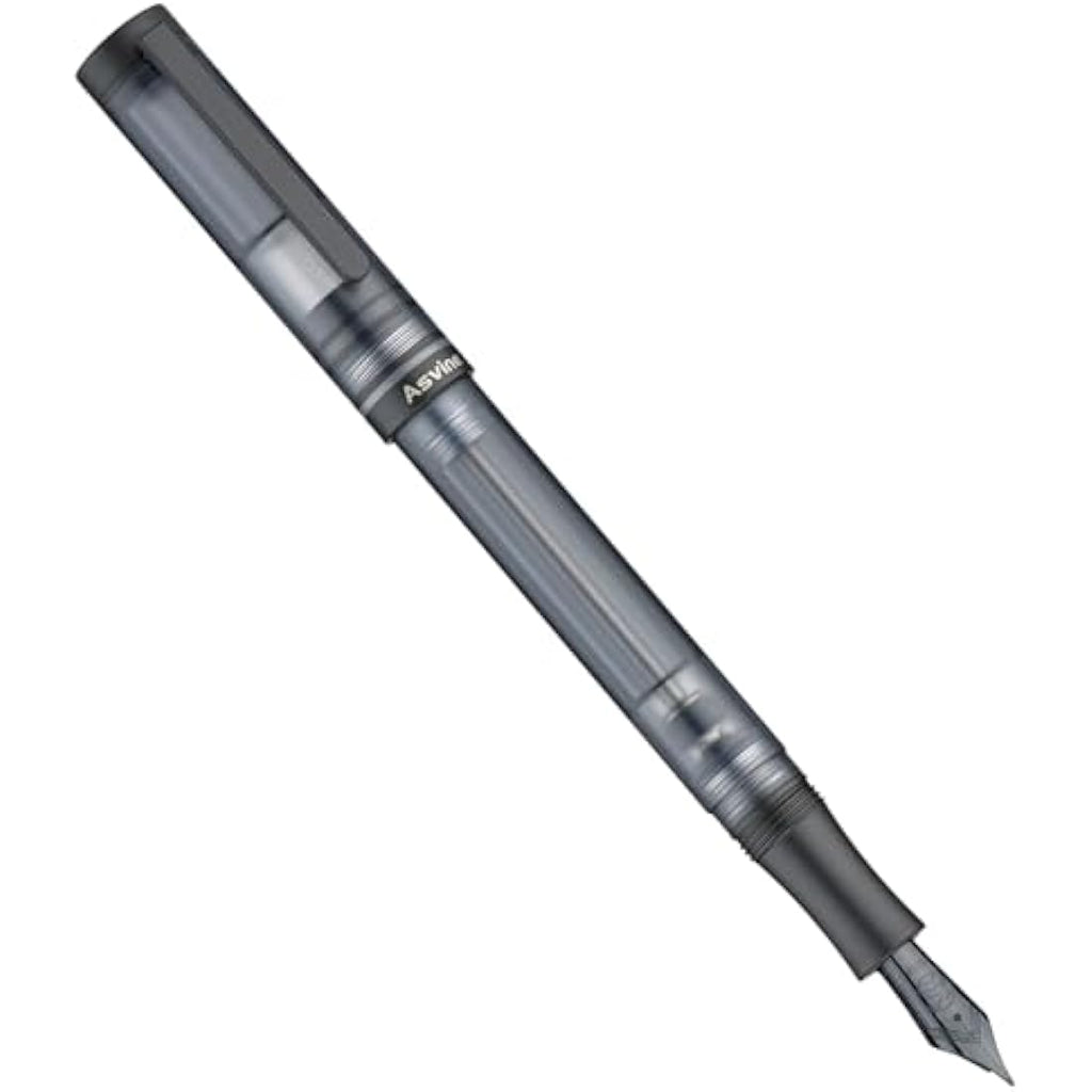 Asvine V200 Titanium Vacuum Fountain Pen | Matte Black Bock Nib