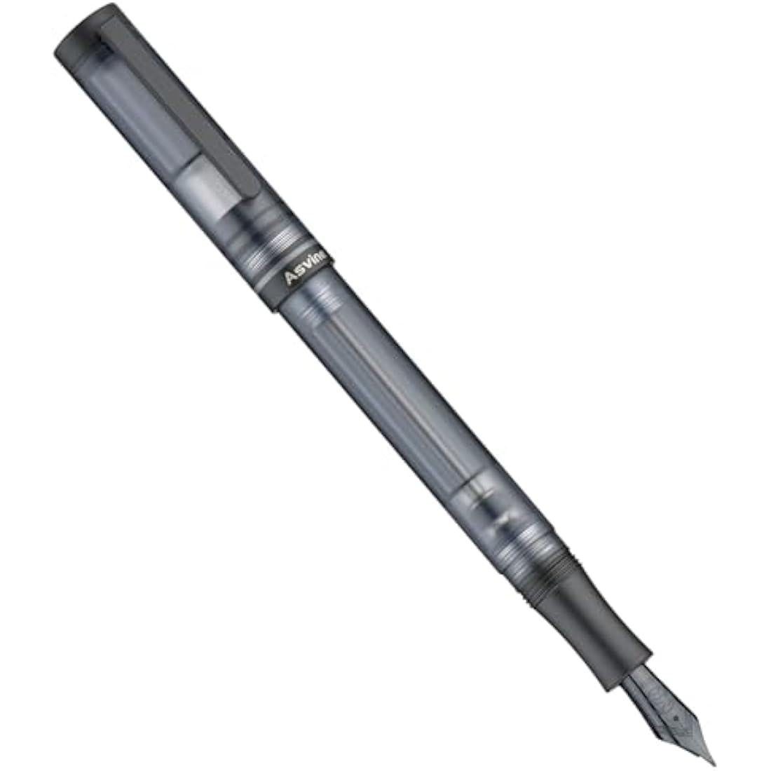 Asvine V200 Titanium Vacuum Fountain Pen | Matte Black Bock Nib