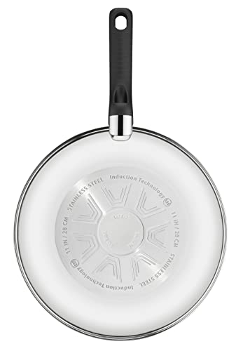 Tefal Comfort Max 28cm Stainless Steel Wok Pan | Non-Stick Induction